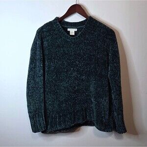 Christian Siriano Forest Green Chenille Plush Sweater Forest Core Size Medium